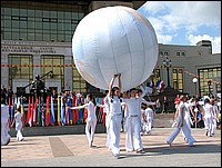 Symbolic Globe in the hands of young generation